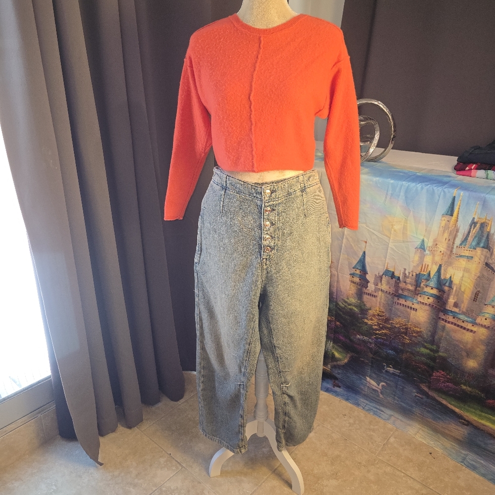 Washed Olive High-Rise Button-Fly Women's Jeans - Picture 2 of 16